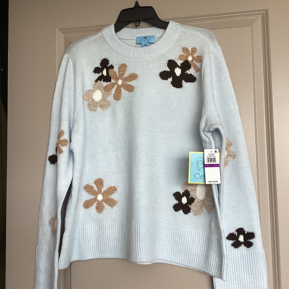 CeCe Floral Crewneck Sweater, size XXL
